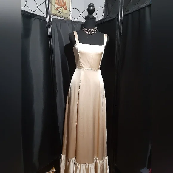 MUMU Clarissa Corset Elegant Beige Cream Sleeveless Dress Size Small Wedding - Picture 2 of 10